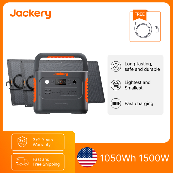 Solar Emergency Charger - Jackery E1000AC 1050Wh 휴대용 파워 스테이션,
