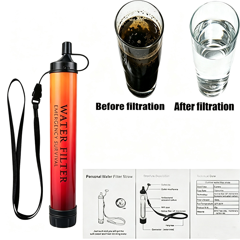 Water Purification Straw - 야외 비상용 생존 물 정수기 필터