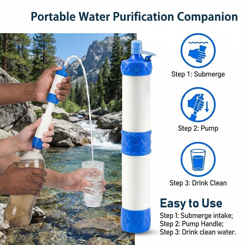 미니형 정수 필터, 직접 마실 수 있는 정수기, 휴대용 - Water Purification Straw 리뷰 및 가격