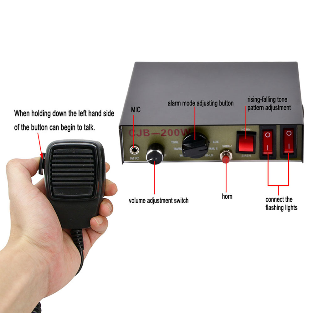 차량 경고 경적, 경찰 사이렌 스피커, 200W, 8  - Emergency Whistle Loud 리뷰 및 가격
