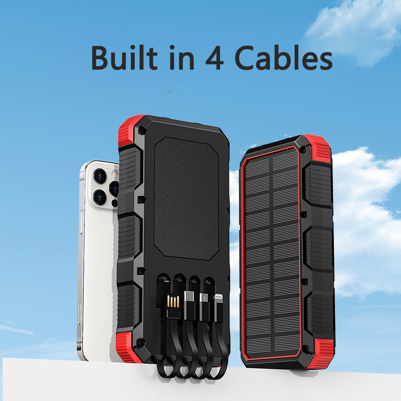 태양 보조베터리 36800mAh 케이블 Qi 무선 충전 - Solar Emergency Charger 리뷰 및 가격