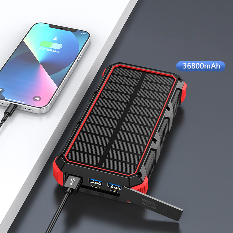 태양 보조베터리 36800mAh 케이블 Qi 무선 충전 - Solar Emergency Charger 리뷰 및 가격