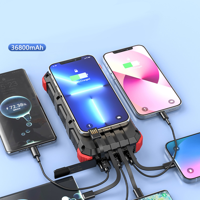 태양 보조베터리 36800mAh 케이블 Qi 무선 충전 - Solar Emergency Charger 리뷰 및 가격